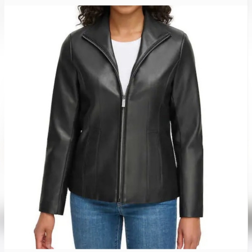 Kenneth Cole Womens' Faux Leather Jacket nwt, small